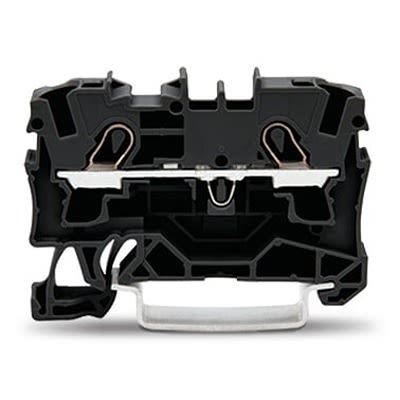WAGO 2004-1205 TOPJOB S Series DIN Rail Terminal Block Black, 4mm², 1-Level, Push-in, IECEx/ATEX/CSA