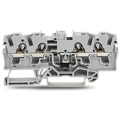WAGO 2004-1411/1000-400 TOPJOB S Series Component Terminal Block Grey, 4mm², 1-Level, Push-in