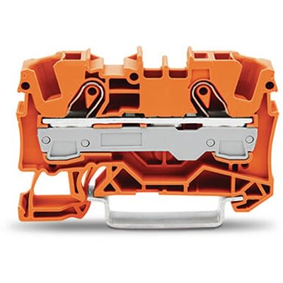 WAGO TOPJOB S Series DIN Rail Terminal Block Orange, 6mm², 1-Level, Push-in, IECEx/ATEX/CSA