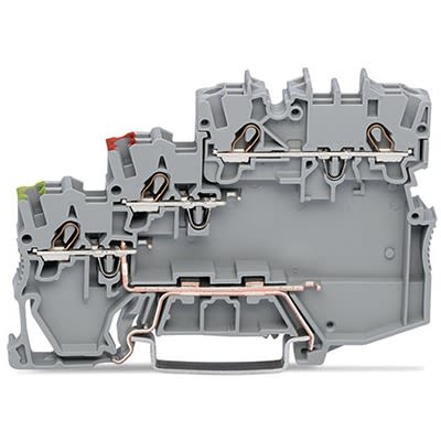 WAGO TOPJOB S Series DIN Rail Terminal Block Grey, 1mm², 3-Level, Cage Clamp