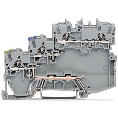 WAGO 2000-5317/102-000 TOPJOB S Series DIN Rail Terminal Block Grey, 1mm², 3-Level, Cage Clamp