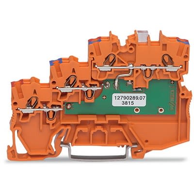 WAGO 2000-5372/1102-953 TOPJOB S Series DIN Rail Terminal Block Orange, 1mm², 3-Level, Cage Clamp