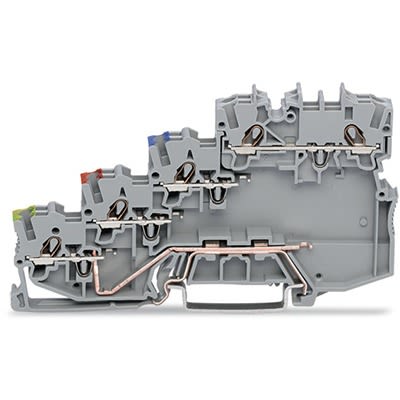 WAGO TOPJOB S Series DIN Rail Terminal Block Grey, 1mm², 4-Level, Cage Clamp