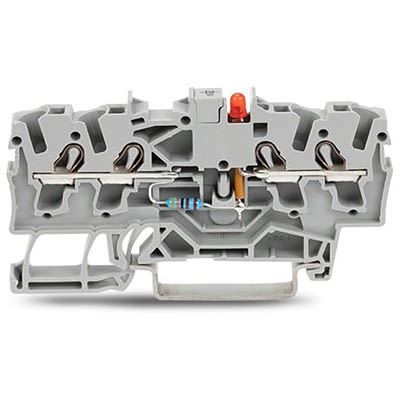 WAGO TOPJOB S Series Component Terminal Block Grey, 2.5mm², 1-Level, Push-in