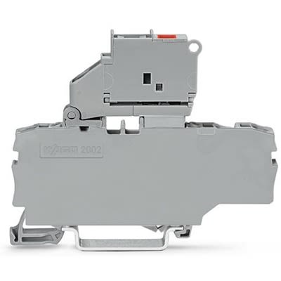 WAGO 2002-1711/1000-836 TOPJOB S Series Fuse Terminal Block Grey, 2.5mm², 1-Level Fused, Push-in, IECEx/ATEX/CSA