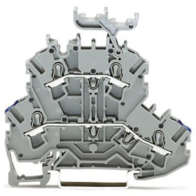 WAGO 2002-2232 TOPJOB S Series Double Level Terminal Block Grey, 2.5mm², 2-Level, Push-in, IECEx/ATEX/CSA