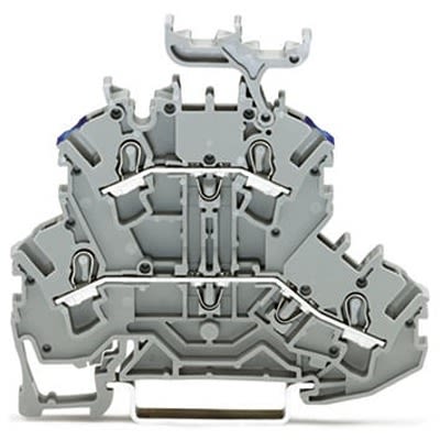 WAGO 2002-2233 TOPJOB S Series Double Level Terminal Block Grey, 2.5mm², 2-Level, Push-in, IECEx/ATEX/CSA