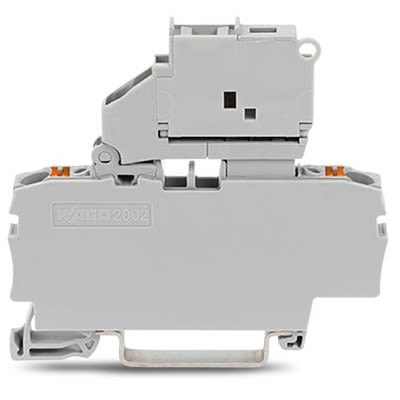 WAGO 2202-1611 TOPJOB S Series Fuse Terminal Block Grey, 2.5mm², 1-Level Fused, Push-in, IECEx/ATEX/CSA