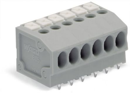 WAGO 805 Series PCB Terminal Block, 12-Contact, 3.5 mm Pitch, PCB, 1 Row