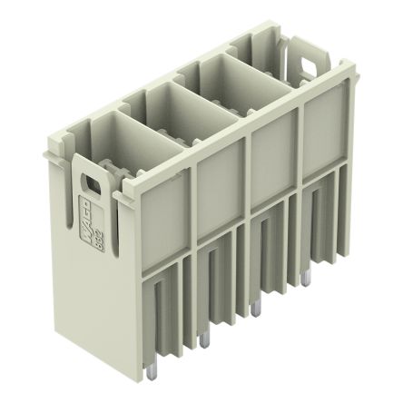 WAGO 832 Series Straight PCB PCB Header, 4 Contact(s), 10.16 mm Pitch, 1 Row, Shrouded