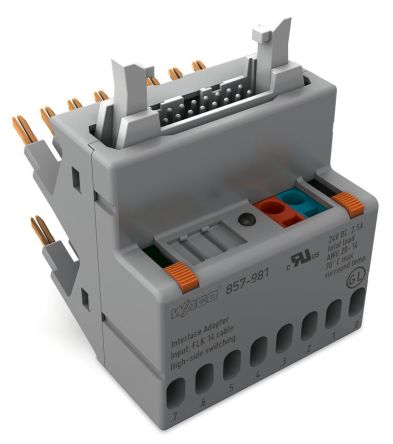 WAGO 857 Series 14-Contact Male Interface Module, DIN 41651 Connector, Plug-in, 3A