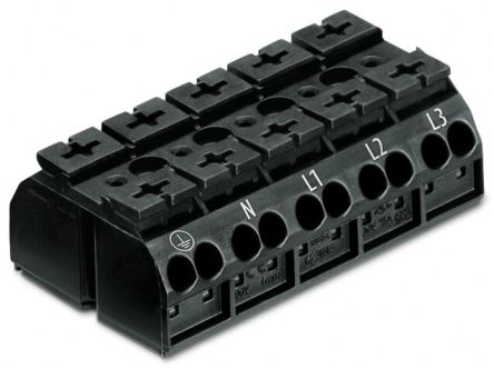 WAGO 862 Series Terminal Strip, 5-Way, 12AWG, 20 AWG Wire, 28A Cage Clamp