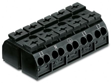 WAGO 862 Series Terminal Strip, 5-Way, 12AWG, 20 AWG Wire, 32A Cage Clamp