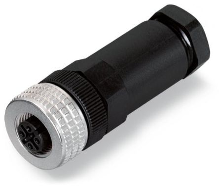 WAGO Industrial Circular Connector, 4 Contacts, Plug-in, M12 Connector, Plug, Male, IP67, 756 Series