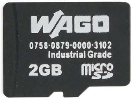 WAGO 2 GB Industrial Grade MicroSD SD Card, 17 Mb/s Write, 20 Mb/s Read