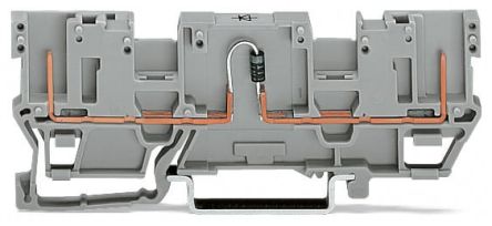 WAGO 769-208/281-411 769 Series Carrier Terminal Block Grey, 4mm², 1-Level, Wire, CSA