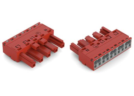 WAGO 770 Series Cable Socket Female Cage Clamp, 5-Pole, 25A, 2-Way, IP20