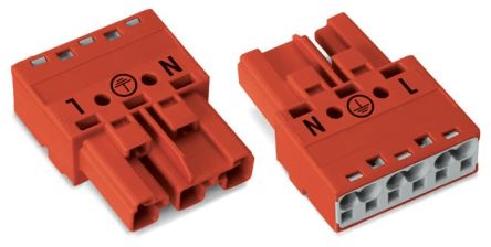WAGO 770 Series Cable Plug Male Cage Clamp, 3-Pole, 25A, 3-Way, IP20