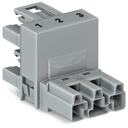 WAGO 770 Series Cable Distribution Connector Cage Clamp, 3-Pole, 25A, 2-Way, IP20