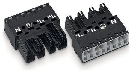 WAGO 770 Series Cable Plug Male Cage Clamp, 4-Pole, 25A, IP20