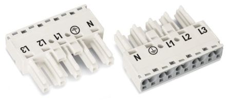 WAGO 770 Series Cable Socket Female Cage Clamp, 5-Pole, 25A, 2-Way, IP20