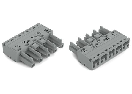 WAGO 770 Series Cable Socket Female Cage Clamp, 5-Pole, 25A, 5-Way, IP20
