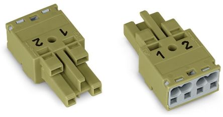 WAGO 770 Series Cable Socket Female Cage Clamp, 2-Pole, 25A, 2-Way, IP20