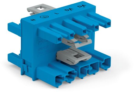 WAGO 770 Series Cable Distribution Connector Female/Male Cage Clamp, 5-Pole, 25A, 3-Way, IP20