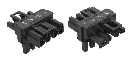 WAGO 770 Series Cable Distribution Connector Cage Clamp, 4-Pole, 25A, 5-Way, IP20