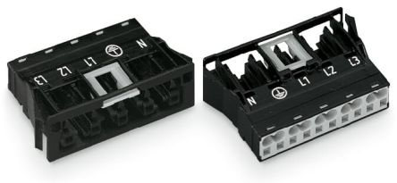 WAGO 770 Series Snap-in Socket Female Cage Clamp, 5-Pole, 25A, 5-Way, IP20