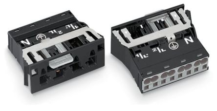 WAGO 770 Series Snap-in Plug Male Cage Clamp, 4-Pole, 25A, 4-Way, IP20