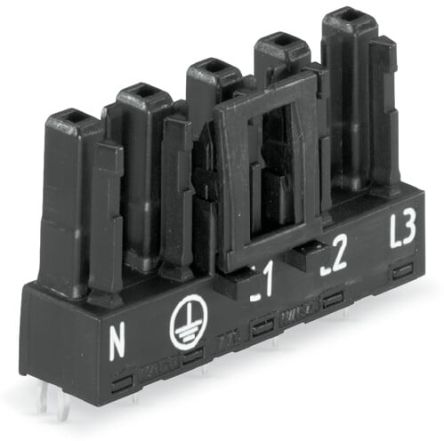 WAGO 770 Series Straight PCB PCB Socket, 5-Contact, 1 Row, 10 mm Pitch Cage Clamp