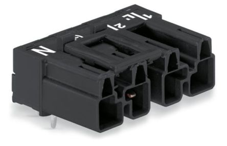 WAGO 770 Series Angled PCB PCB Header, 4 Contact(s), 10 mm Pitch, 1 Row, Shrouded