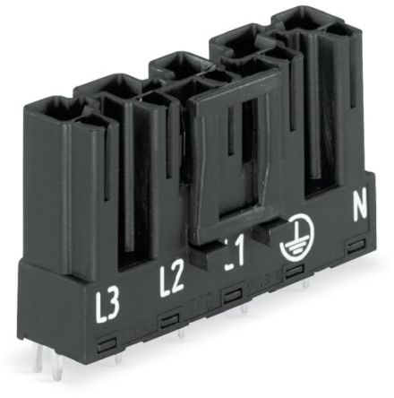 WAGO 770 Series Straight PCB PCB Header, 5 Contact(s), 10 mm Pitch, 1 Row, Shrouded