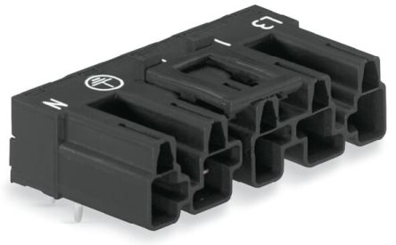 WAGO 770 Series Angled PCB PCB Header, 5 Contact(s), 10 mm Pitch, 1 Row, Shrouded