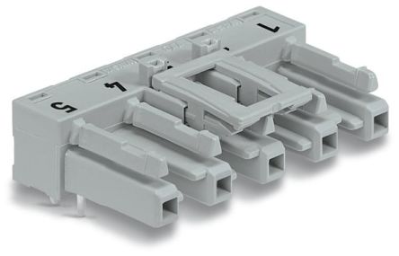 WAGO 770 Series Angled PCB PCB Socket, 5-Contact, 1 Row, 10 mm Pitch Cage Clamp