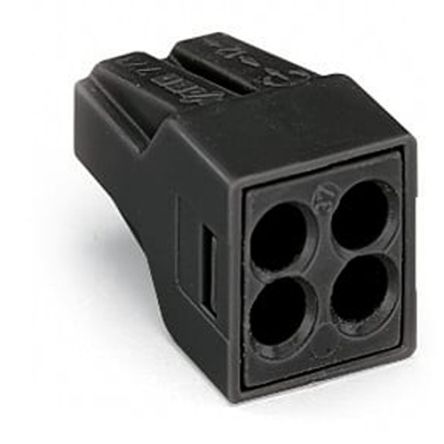 WAGO 773 Series Junction Box Connector, 4-Way, 14AWG, 18 AWG Wire, 24A Push-in