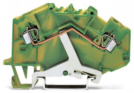 WAGO 2-Way DIN Rail Earth Terminal Block, 2.5mm², 14AWG Wire, Cage Clamp, Polyamide Housing