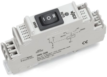 WAGO 789 Series Relay Module, DIN Rail, 24V dc Coil, SPDT, 19mA