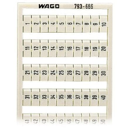 WAGO 1 to 50 (2x) Marker Card for use with Terminal Block