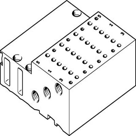Festo 4 station Manifold Block for use with Solenoid Valve MHP2, 525123