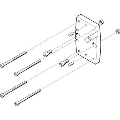 Festo Adapter Kit HAPG-SD2-28, For Use With Pneumatic Cylinder & Actuator