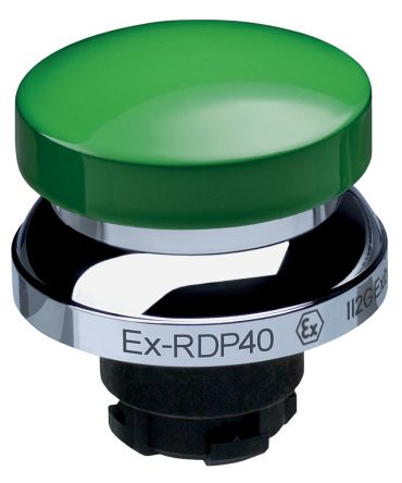 Schmersal EX-RDP Series Green Momentary Push Button Head, 22.3 mm Cutout, IECEx