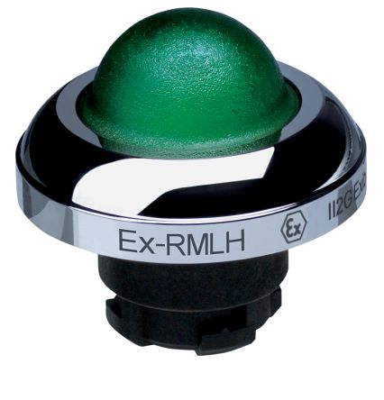Schmersal EX-RMLH Series Green Momentary Push Button Head, 22.3 mm Cutout, IECEx