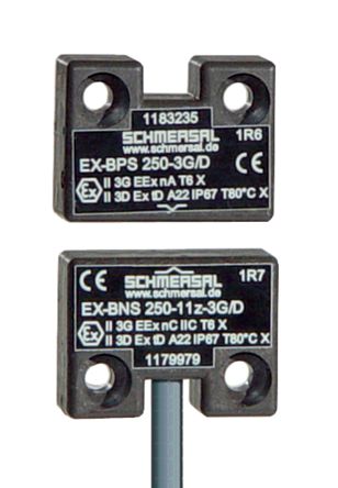 Schmersal EX-BNS 250 Series Magnetic Non-Contact Safety Switch, Fibreglass Reinforced Thermoplastic Housing, 24V dc, NO,