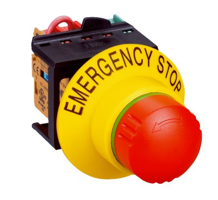 SICK ES21 Series Illuminated Emergency Stop Push Button, Panel Mount, 1 NO/2 NC, IP54
