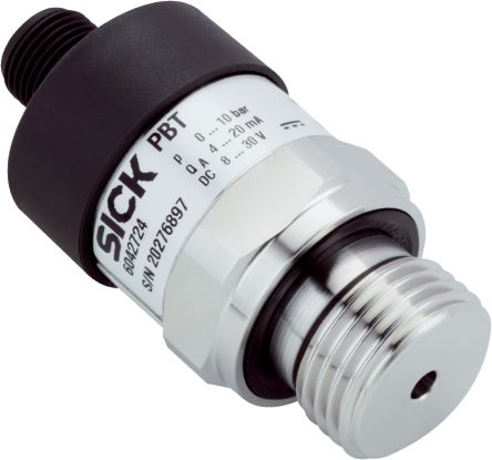 SICK PBT Series Pressure Sensor, Voltage Output 0 bar 16 bar, Gauge Reading