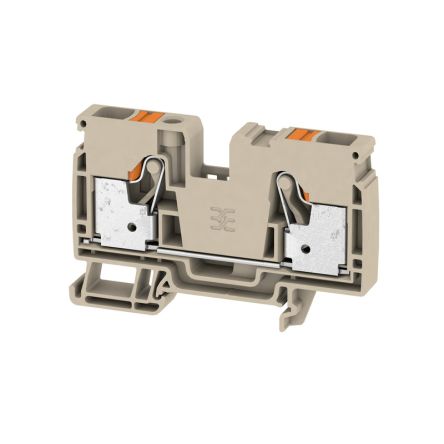 Weidmüller 2490360000 A2C Series Feed Through Terminal Block Dark Beige, 10mm², 1-Level, Push-in, IECEx/ATEX