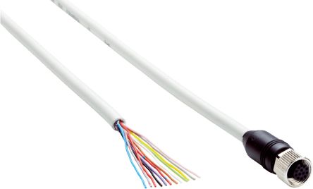 SICK Female 12 way M12, Straight to Unterminated Free Cable End Connector Cable, 5 m