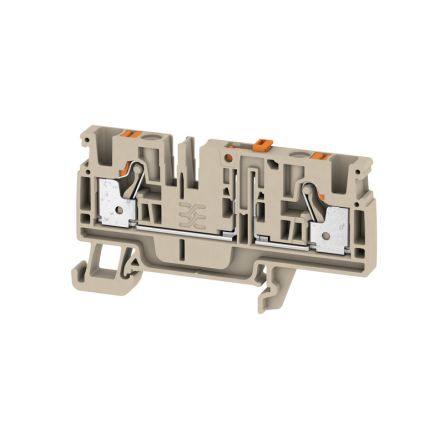 Weidmüller 2429850000 ADT Series Test Disconnect Terminal Block Dark Beige, 4mm², 1-Level, Push-in, IECEx/ATEX